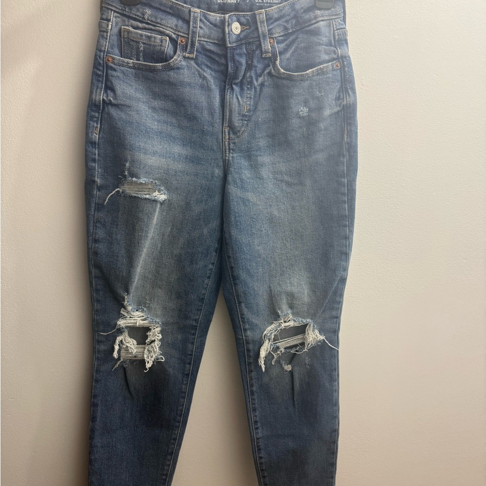 Old Navy Women's Distressed Skinny Jeans - Blue